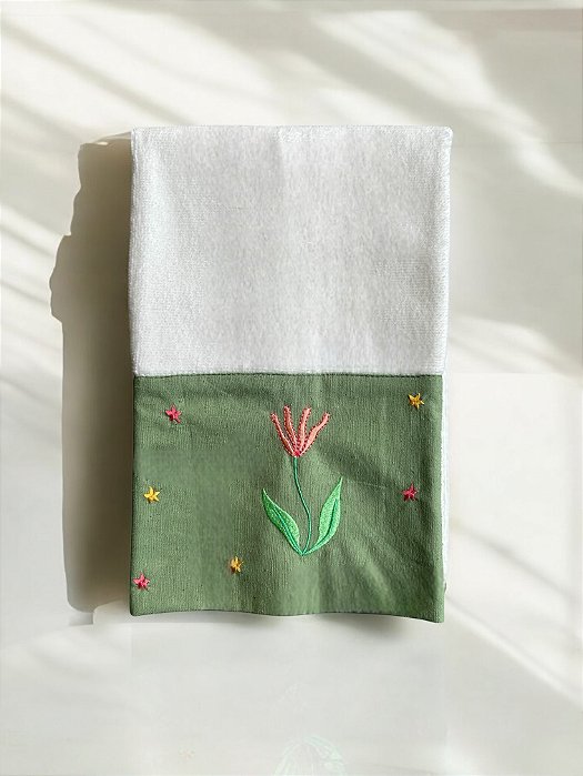 Toalha de Lavabo Flor - Verde