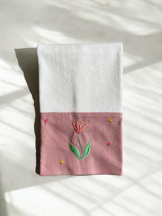 Toalha de Lavabo Flor - Rosa