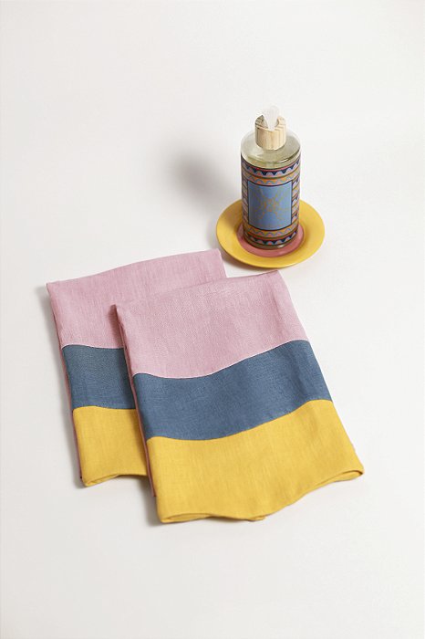 Kit Sabonete Líquido + Pratinho + 2 Toalhas de Linho - Collab Bruna Azem