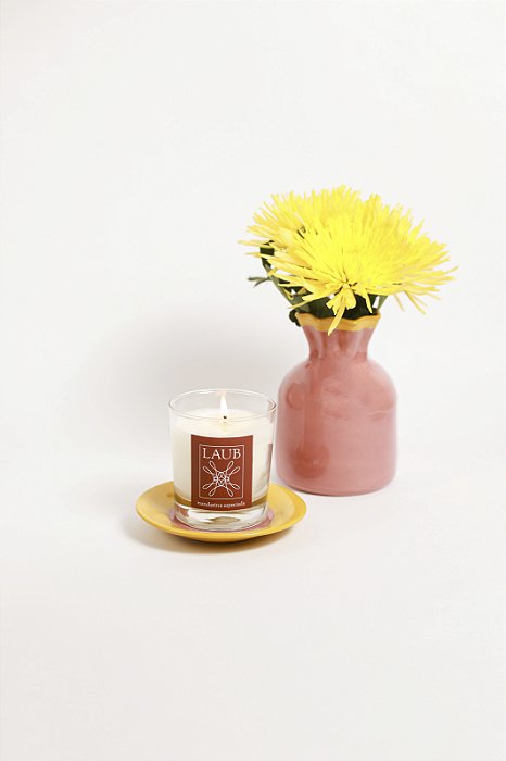 Kit Vela + Pratinho Rosa + Vaso de Cerâmica - Collab Bruna Azem