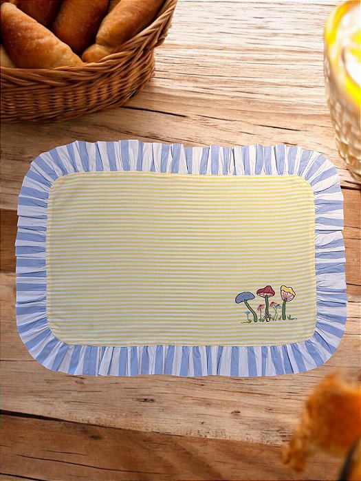 Jogo Americano Babado Cogumelos