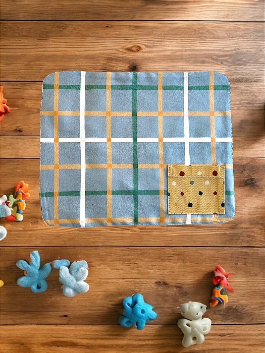 Jogo Americano Infantil Xadrez - Bolso Poá