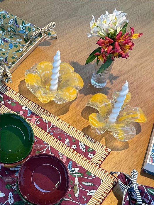 Bowl Flor de Vidro Amarela