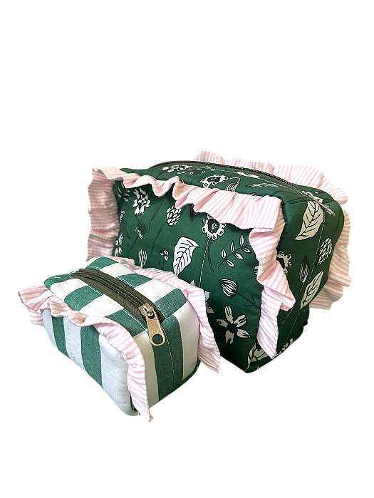 Dupla Necessaire Floral - M e P