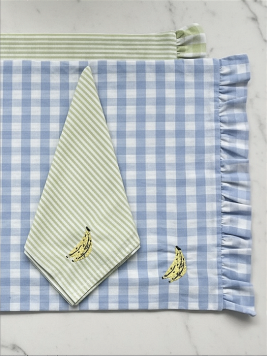 Guardanapo de Mesa Listrado Fruta Banana