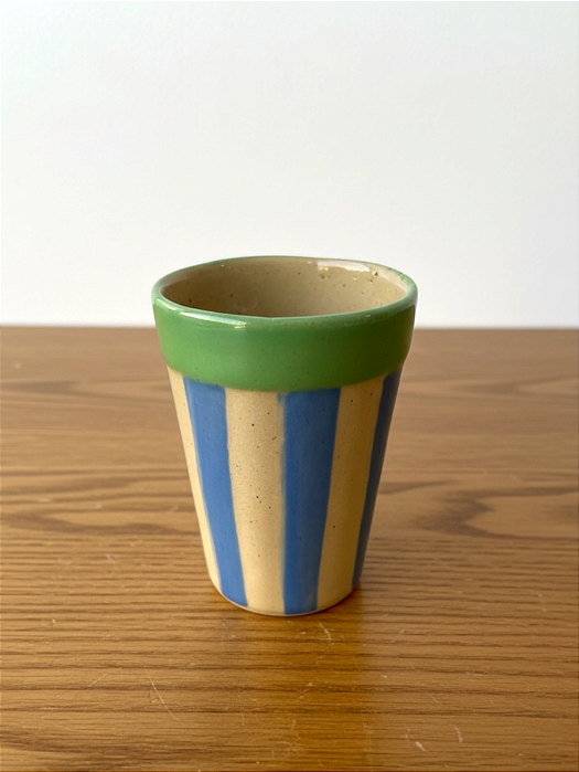 Copo Cerâmica - Listras Azul