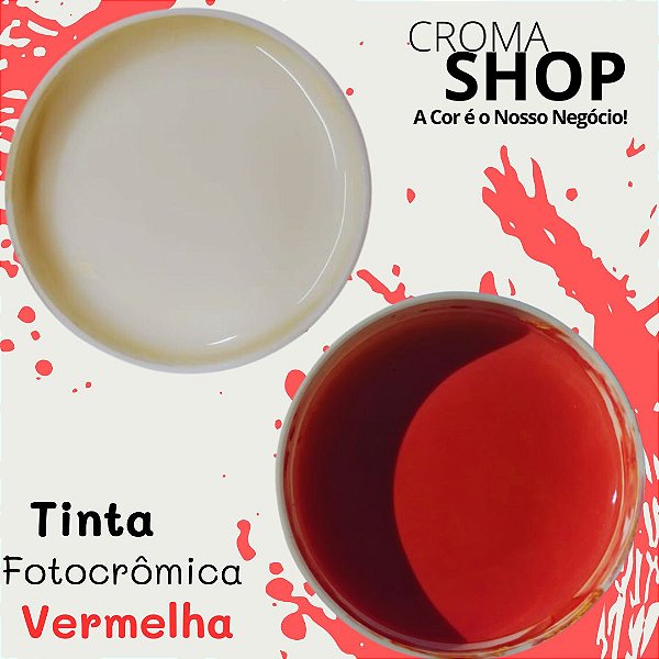 Tinta fotocrômica/Fotossensível muda de cor no sol - Vermelha