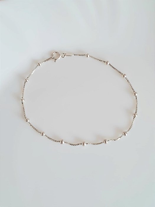 Pulseira prata bolinhas