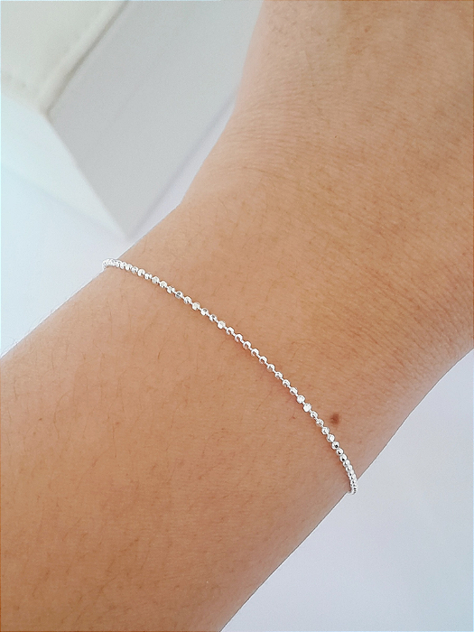 Pulseira prata diamantada