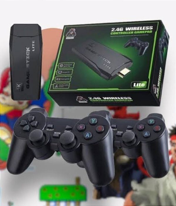 Vídeo Game Stick Box 4k Lite 2 Controles Sem Fio 10 Mil Jogos