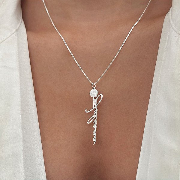 Colar flor personalizado com nome