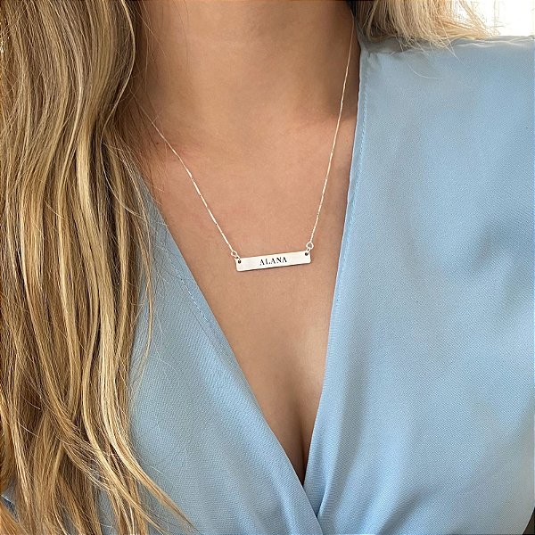 Colar personalizado placa com nome