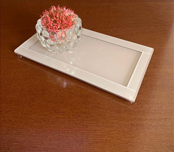 BANDEJA DECORATIVA EM VIDRO FILHETO 22X12 - CONSULTAR COR