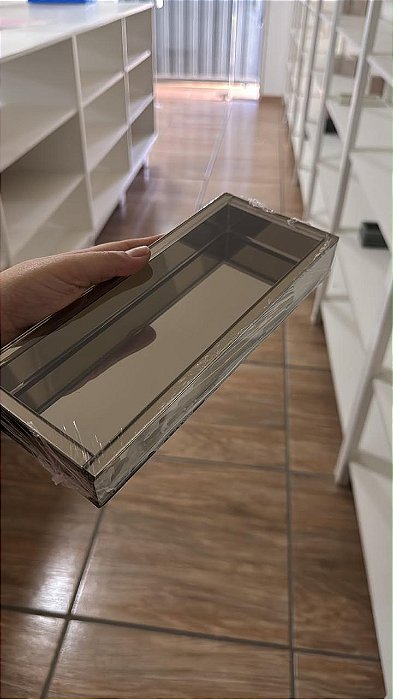 BANDEJA DECORATIVA EM VIDRO LATERAL BRONZE 25X10 - CONSULTAR COR