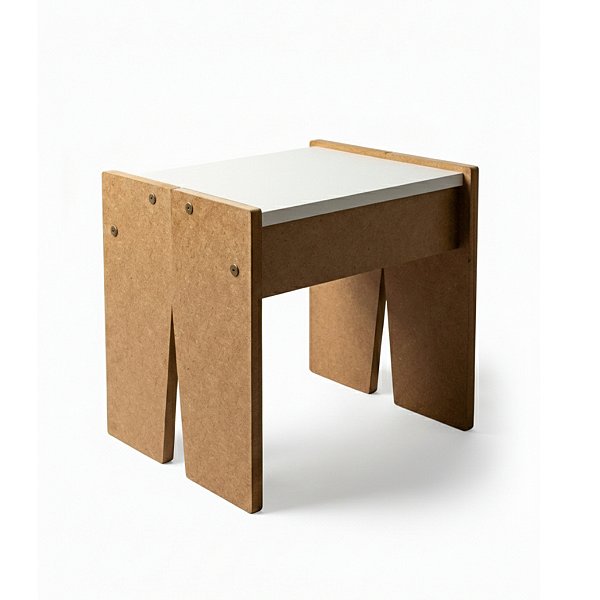 Banco Banqueta MDF Design Moderno Decorativo Sala Quarto Pequeno Pedicure Manicure Banheiro Infantil