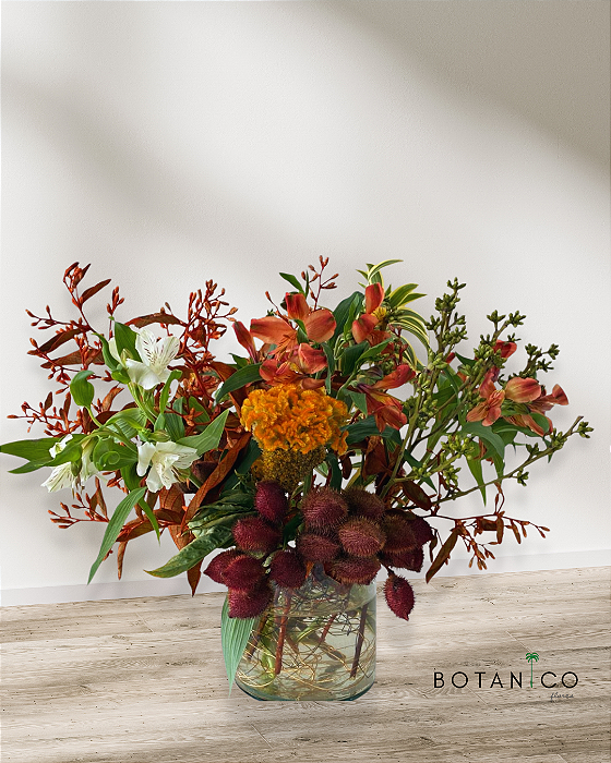 ARRANJO 2 MIX VIBRANTE NO VASO DE VIDRO - TAMANHO (P)