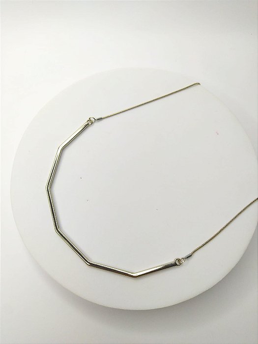 Colar Curto Choker Sextavado