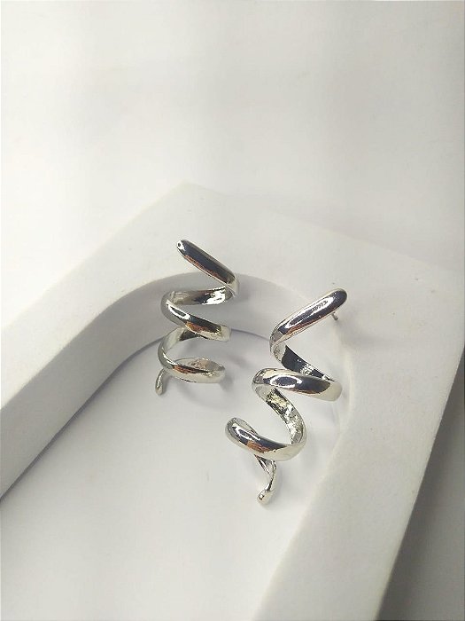 Brinco Grande Espiral Polido