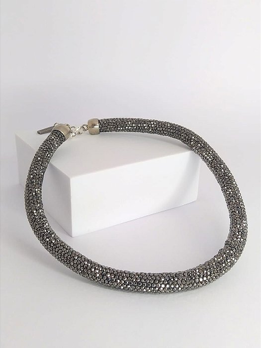 Choker Cordão Robusto Cravejado