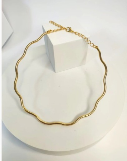 Colar Choker Ondulada Polida