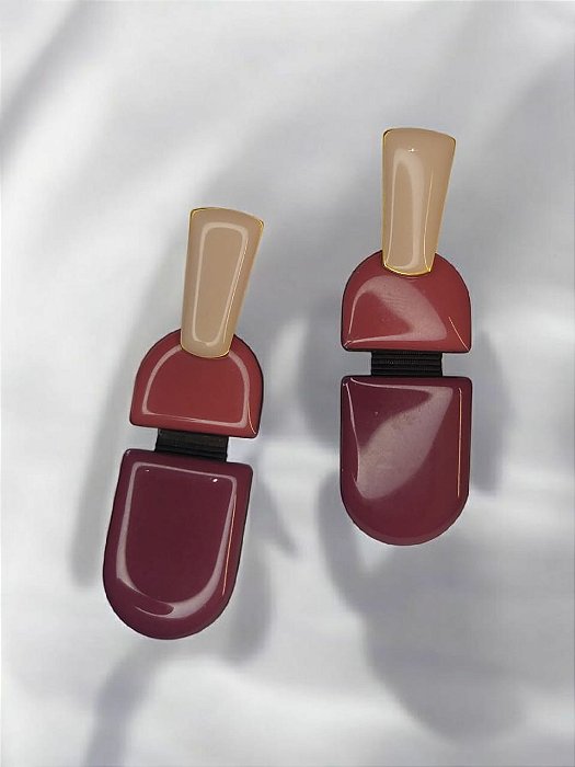 Brinco Resina Tons Rosa