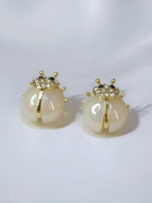 Brinco Joaninha Dourada