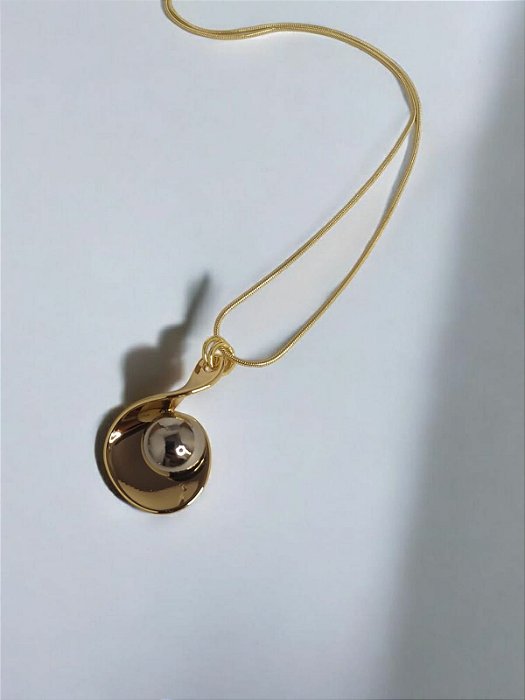 Colar Mix de Banho Esfera Prata