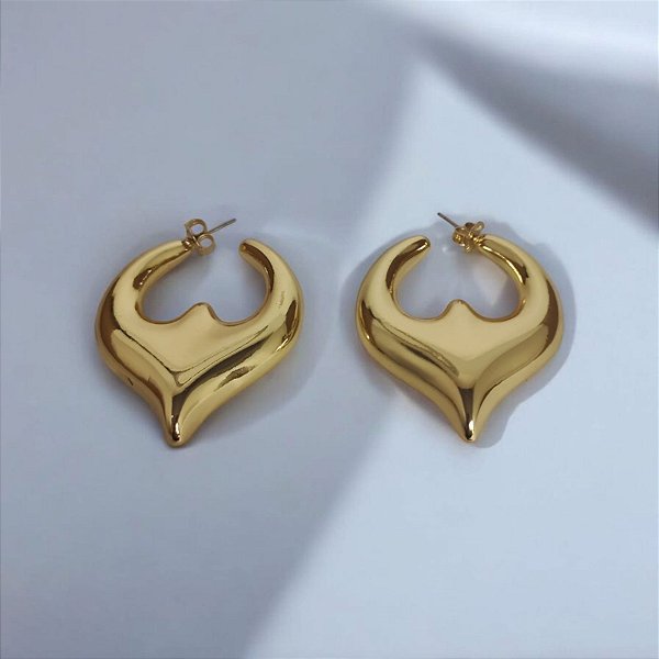 Brinco Dourado Grande Aredondado