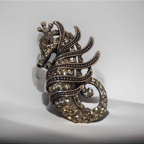 Broche Grafite Cavalo Marinho
