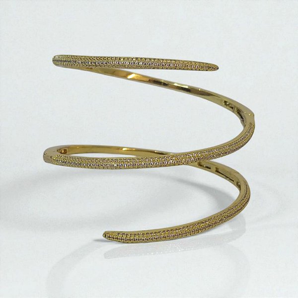 Bracelete Dourado Zircônia