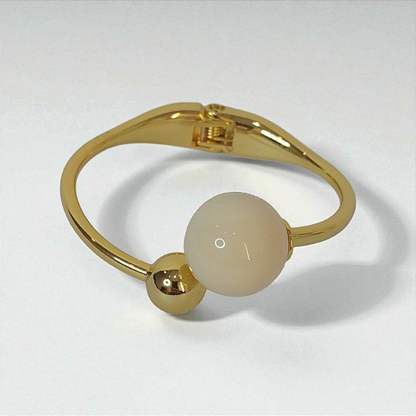 Bracelete Dourado Esféra na Ponta