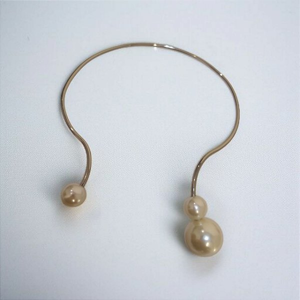 Colar Choker Pérolas na Ponta