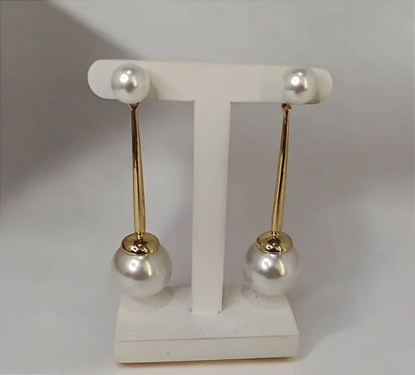 Brinco Haste com Pérola Grande