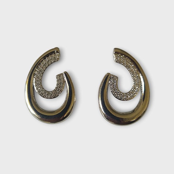 Brinco Prata com Tira em Zircônia