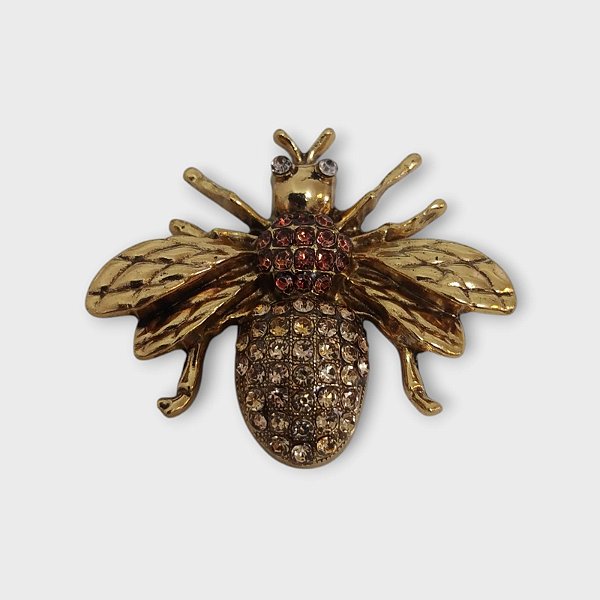 Broche Inseto Cravejado Laranja