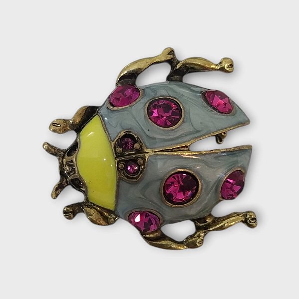 Broche Joaninha Cravejada