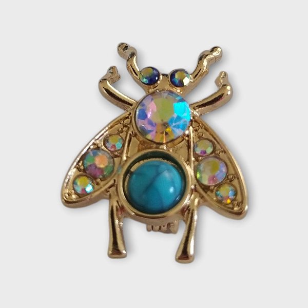 Broche Inseto Pedras Holograficas
