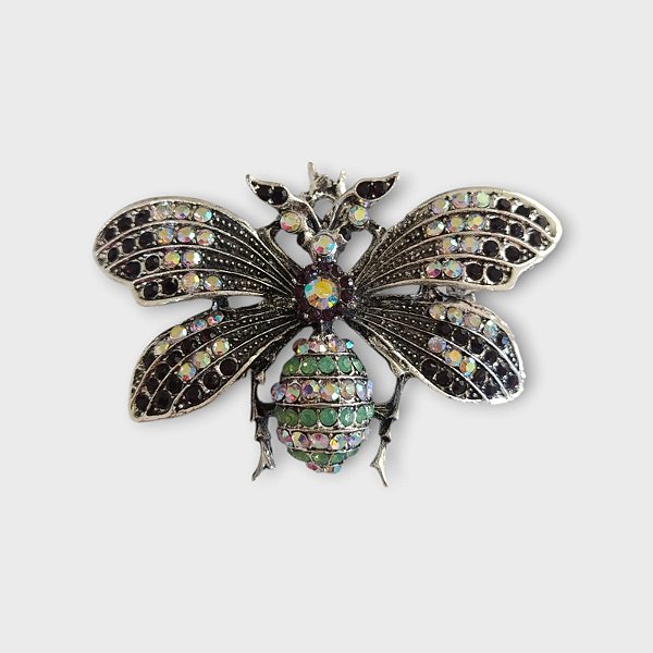 Broche Inseto Cravejado Listrado