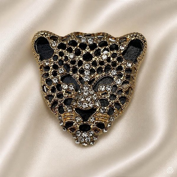 Broche Onça Cravejada