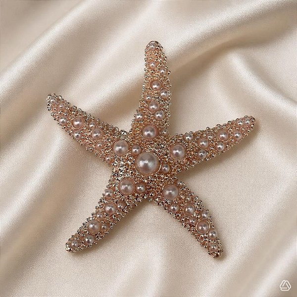 Broche Estrela do Mar com Pérolas