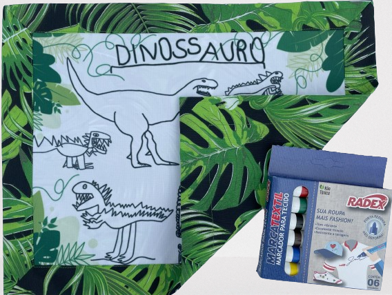 Dinossauro Fundo Verde Para PINTAR