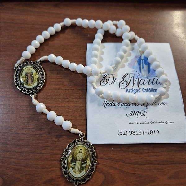 Terço Coroa das Lágrimas de Nossa Senhora - CRISTAL (Duas Medalhas)