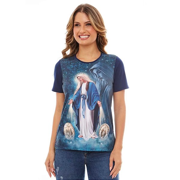 Baby Look Nossa Senhora das Graças DV12679 / AZUL MARINHO