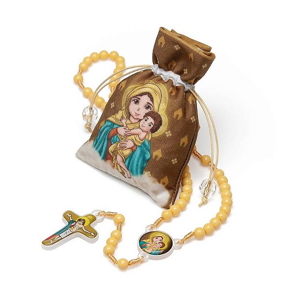 Terço Infantil Mãe Rainha c/ Saquinho