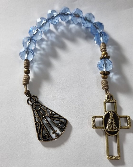 Dezena N. Sra. Aparecida Ouro Velho (Cristal Azul - Cor 01)