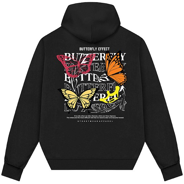 Blusão Blusa de Moletom Canguru Streetwear - Butterfly Effect