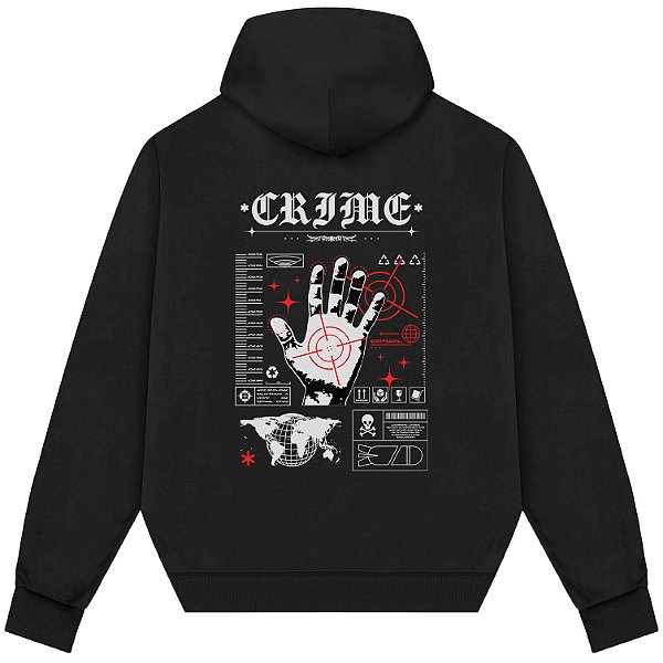 Blusão Blusa de Moletom Canguru Streetwear - Crime Hands