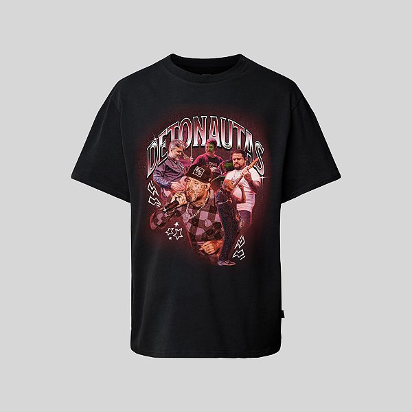 Camiseta Oversized Streetwear Unissex Bootleg Detonautas - Preto