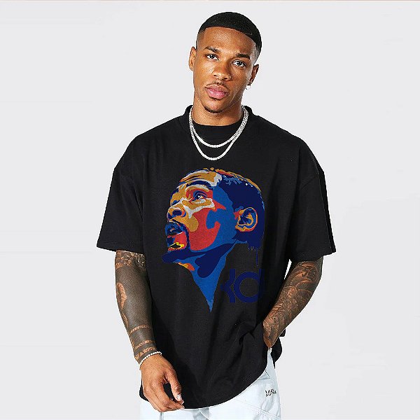 Camiseta Oversized Streetwear Masculino/Feminino Kevin Durant KD - Preto