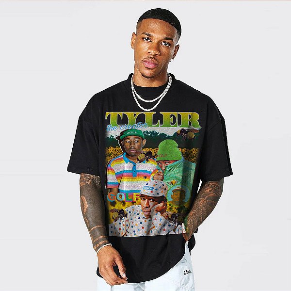 Camiseta Oversized Streetwear Masculina/Feminina Tyle The Creator Golf - Preto